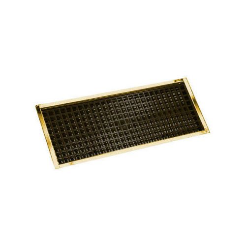 23 7/8&#034; flanged mount drip tray - brass finish - with drain - draft beer spill for sale