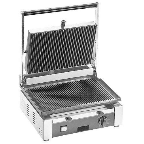 Cecilware Heavy Duty Single Panini Sandwich Grill With Grooved Surface NSF TSG1G
