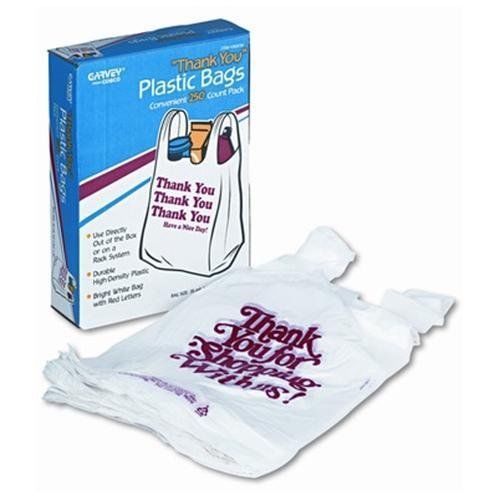 CONSOLIDATED STAMP 063036 &#034;thank You&#034; Bags, Printed, Plastic, .5mil, 11 X 22,
