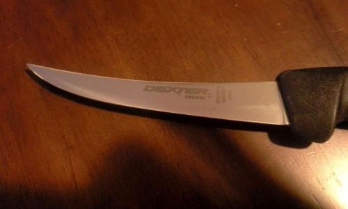Semi-flexible, curved, boning knife . prodex by dexter russell #pdm131f-5 for sale
