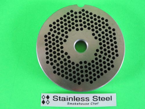 #22 x 1/8&#034; meat grinder plate stainless steel fits hobart tor-rey lem &amp; more for sale