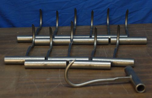Lot of 12 Stainless No. 7 Meat Hooks 7&#034;