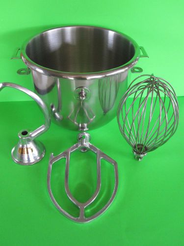 Everything for the hobart a120 120 mixer  bowl hook beater &amp; wire whip 12 quart for sale