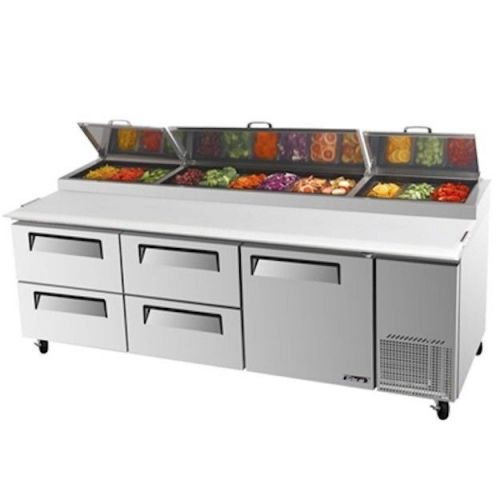 NEW Turbo Air 93&#034; Super Deluxe Stainless Steel Pizza Prep Table !! 4 Drawers!