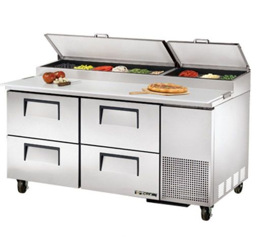 True TPP-67D- PIZZA Prep Table: Solid Drawered FOOD Prep Table 115V