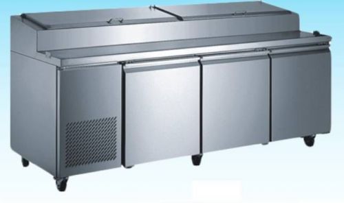 OMCAN 92&#034; 3-Door Stainless Commercial Refrigerated Pizza Prep Table (PREMIUM)