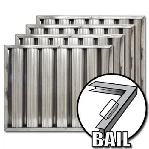 BOX OF 6 STAINLESS STEEL BAFFLE-TYPE GREASE FILTER W/Handles  25&#034; X 20&#034;