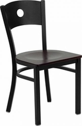 NEW METAL DESIGNER RESTAURANT CHAIRS W MAHOGANY WOOD SEAT** LOT OF 20 CHAIRS**
