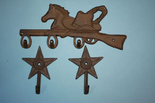 (1set) horse, rifle, 3 hooks,2 horsehead hooks, country western home decor,horse for sale