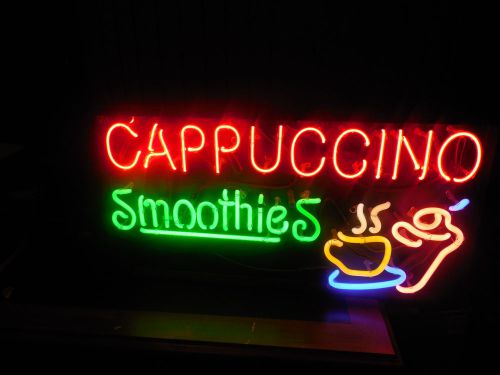 NEON CAPPUCCINO SMOOTHIE SIGN 32 x 16