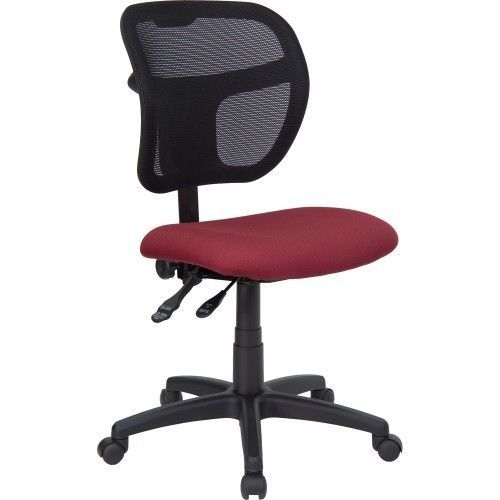 Flash Furniture WL-A7671SYG-BY-GG Mid-Back Mesh Task Chair with Burgundy Fabric