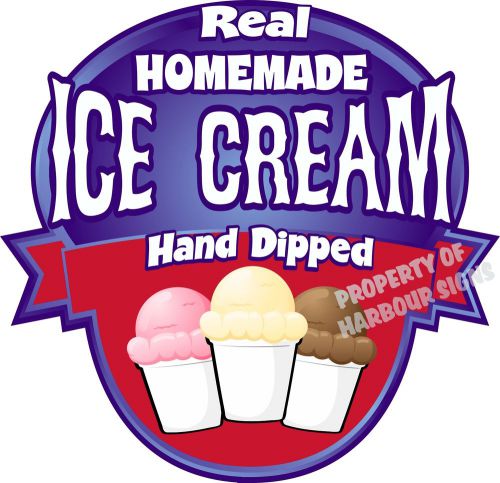 Ice Cream Decal 24&#034; Homemade Hand Dipped Cart Concession Food Truck Restaurant