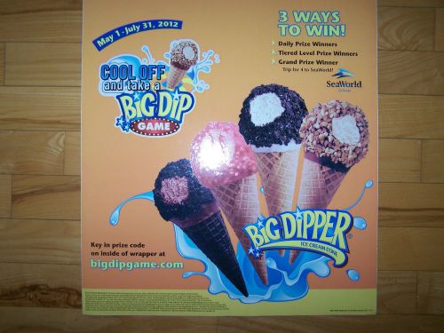 BIG DIPPER CONE 1 Vinyl Decal Sticker, Ice Cream Truck Water Ice Van BLUE BUNNY