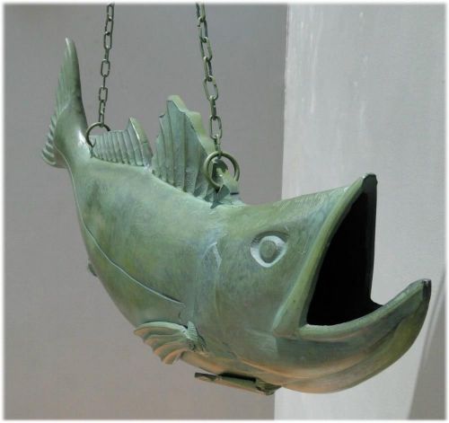 Heavy salmon trade sign old vintage tiffany green finish fish seafood 30&#034; for sale