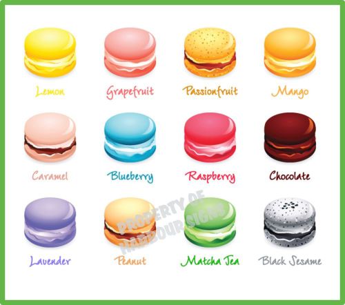 Macaroons Cookies Bakery Pastry Food Truck Concessions Vinyl Sticker Decal 14&#034;