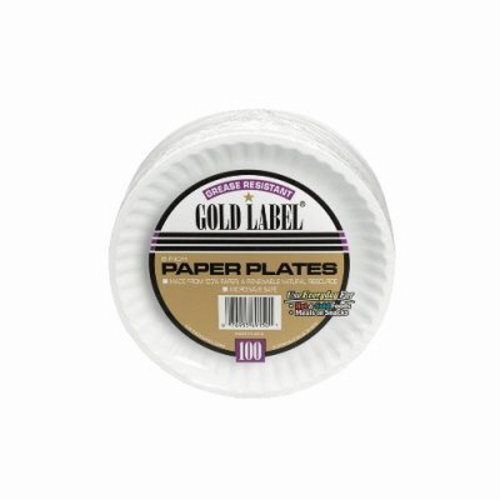 Gold Label 9&#034; Coated White Paper Plates, 1,000 Plates (AJM CP9GOEWH)