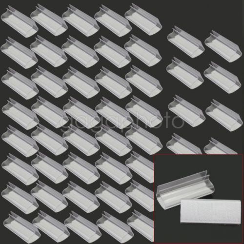 50Pcs Banquet Restaurant Wedding Party Table Skirt Clips Velcro Clear Clamps