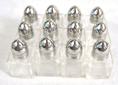 1 Dozen 0.5 Oz Miniture Mini Square Glass Salt Pepper Shaker Set Restaurant 12