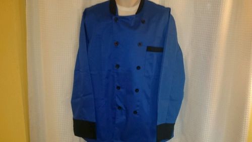 Happy Chef XL Chef Coat Blue Long Sleeve NEW