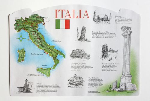 PAPER PLACEMATS 25 PACK ITALY DESIGN FREE SHIPPING