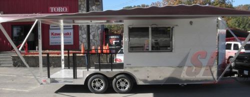 Concession Trailer 8.5&#039; x 20&#039; (White) BBQ Catering Event Smoker Enclosed