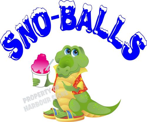 Sno-Balls Decal 14&#034; Shaved Ice Snow Cones Concession Trailer Cart Vinyl Sign