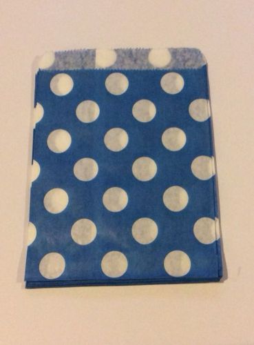 25 5X7 Blue Polka Dot Merchandise/Treat/Candy/Gift Bags