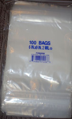 6 X 9 ziplock poly bags 2 mil writable