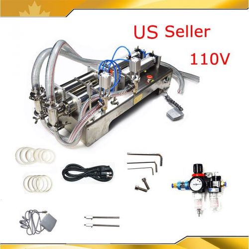 110v automatic pneumatic liquid filling machine two nozzle for 80ml-1000ml for sale