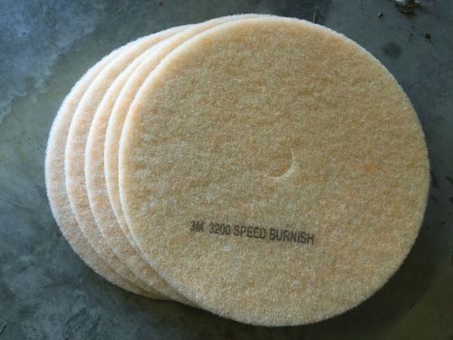 Lot / case of 5 - 3m white 28&#034; 710 mm speed burnish pads top line 3200 nr #1065 for sale