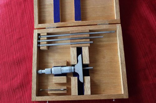 Nsk depth micrometer 0 - 4&#034; , 2 1/2&#034; base made in japan for sale