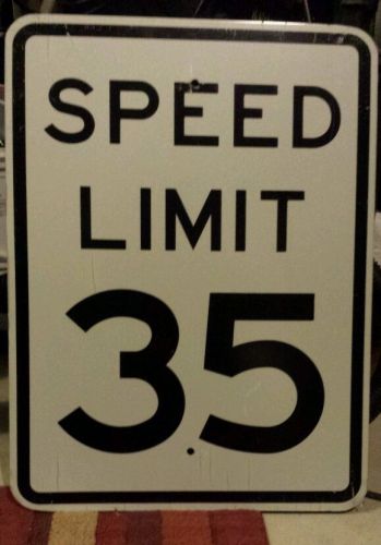 18x24&#034;  speed limit 35 sign- black &amp; white type i reflectivity for sale