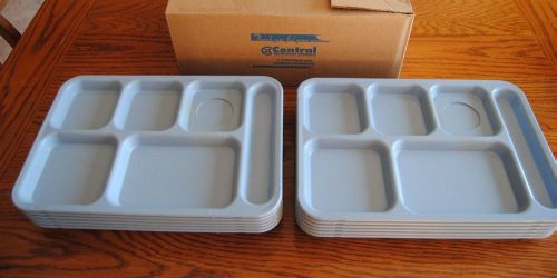 Twelve (12) SiLite Divided School Lunch Trays Blue