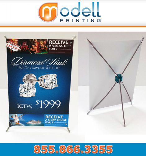 Mini x table top banner stand with print for sale