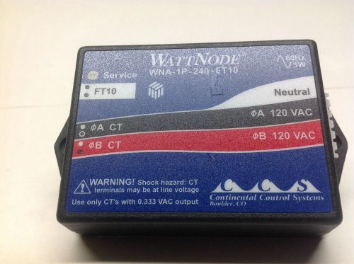 WattNode WNA-1P-240-FT10 Energy Meter  With 2 50amp CTs