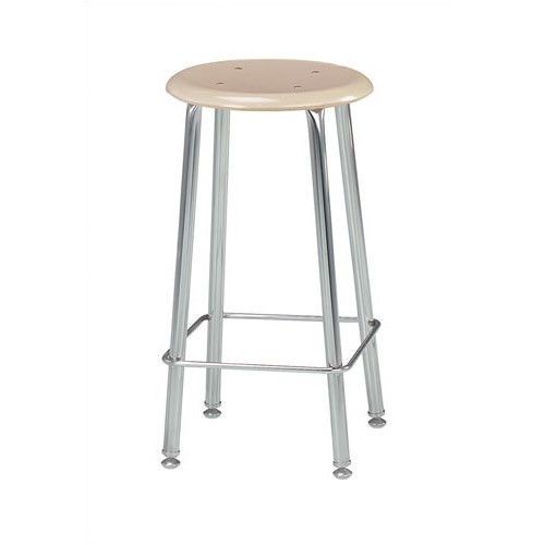 Virco Height Adjustable Stool with Saddle Seat Navy 24&#034;