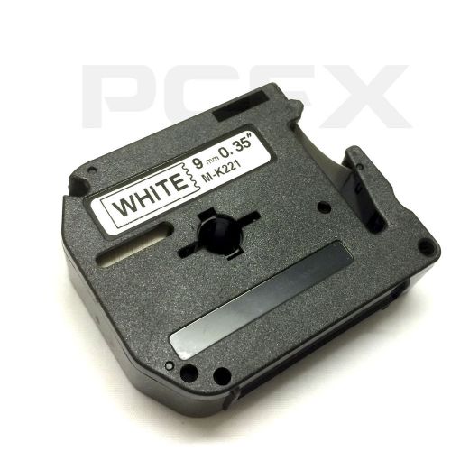 2X Brother CompatibleTape For P-touch 9mm M-K221 MK221 BLACK\WHITE PT80 PT85