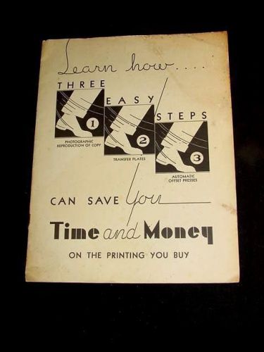 1930&#039;S JOHN S SWIFT PLANOGRAPH PRINT TYPE SET ART DECO PRINTING ADVERTISING ADS