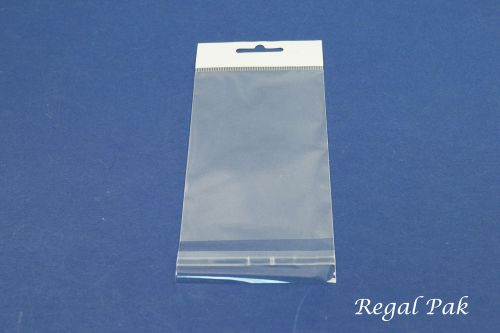 Clear opp bag with hanging header (100 pieces in a pack) 3&#034; x 5&#034; for sale