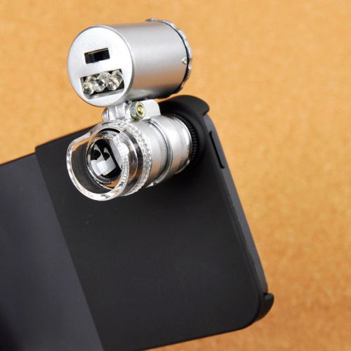 9882-IP5 60X20mm Zoom Cellphone Microscope Lens for iPhone 5 5S LED Half Shell