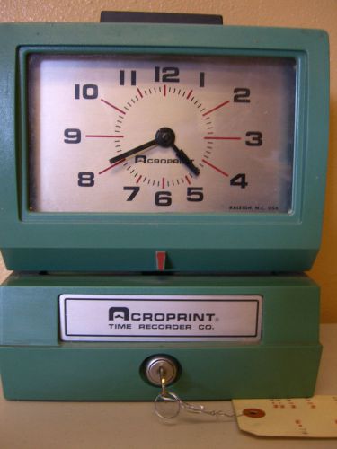 Acroprint 125NR4 Time Clock Model 125 with Steel Time Card Rack