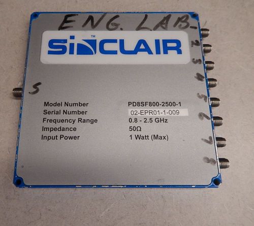 Sinclair PD8SF800-2500-1 8-Way Power Splitter Divider 50 Ohm 1W SMA 1371
