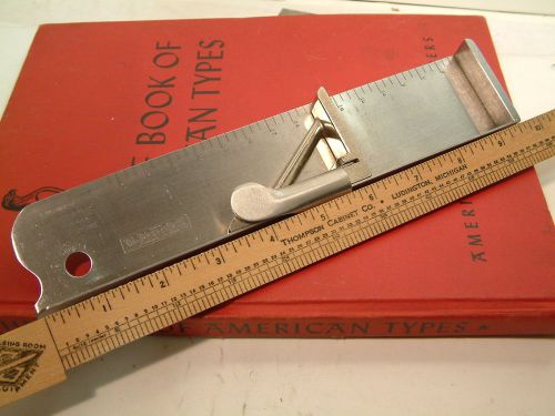 Letterpress type  h.b. rouse 10&#034; &#034;pica stick&#034; stainless steel composing stick for sale