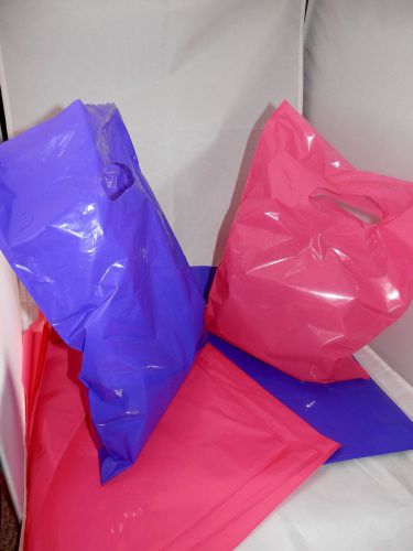 50 Hot Pink and Purple 9x12 Retail Merchandise Gift Bags W\ Handles, Low density