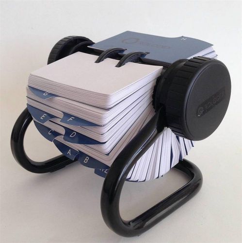 Rolodex Black Rotary Card File 66704 - Card Size 2.25&#034; x 4&#034;
