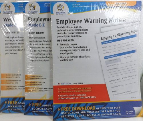 Socrates Employment App HR104 Wkly Payroll Record HR120 Warning Notice HR114