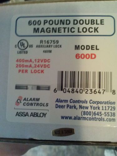 600 Pound Double Magnetic Lock 12/24 VDC (R16759 600D) Alarm Controls