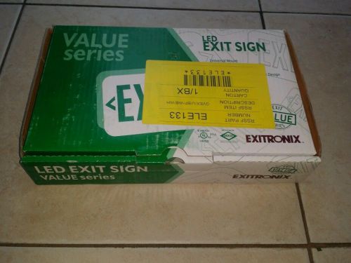 Exitronics LED Exit Sign Value Series 120/277v AC - green letters white housing