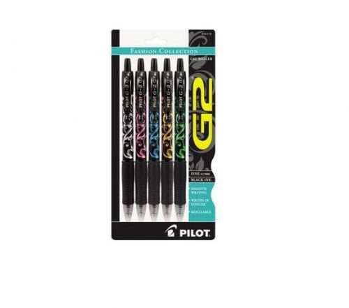 Pilot G2 Retractable Roller Ball Gel Pen 5 Count Soft Grip Black Ink Pack of 2
