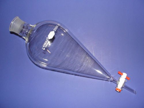 Kimax Glass 2L 2000ml  Squibb style Separatory Funnel with Teflon stopcock